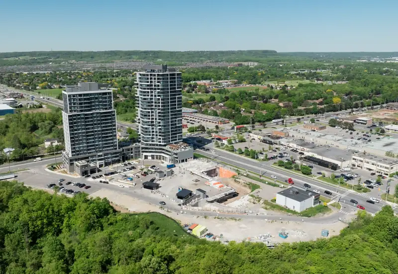 Aerial view of Connectt and the surrounding Milton neighbourhood