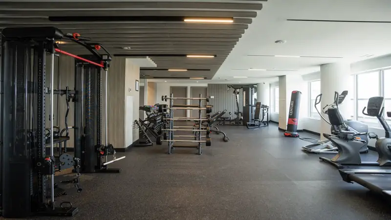 Fitness centre with weights and cardio machines